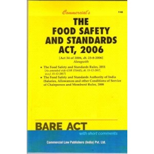 Commercial Law Publisher's The Food Safety and Standards Act, 2006 Bare Act 2022 [FSSAI]